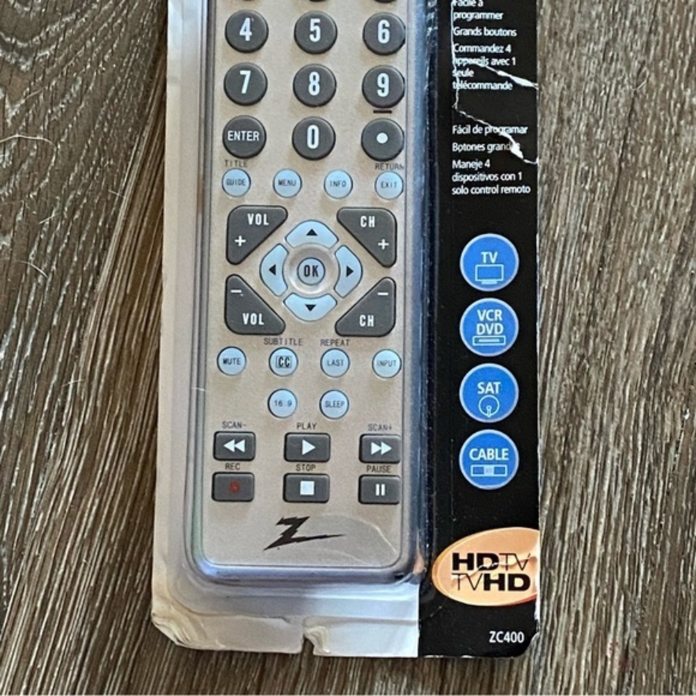 Zenith Remote Control Telecommande Control Remoto Operates Major Brands New - Picture 3 of 4